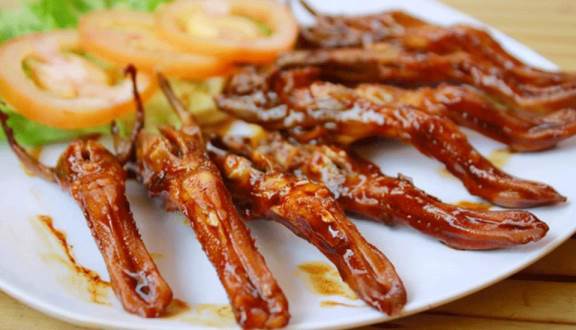 Lưỡi vịt nướng tẩm bột Lưỡi vịt nướng tẩm bột